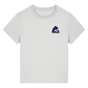 Luna Bear Trail Tee – White & Midnight Tide