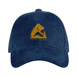 Luna Bear Adventure Cap – Oxford Navy & Golden Sunset