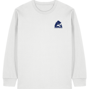 Luna Bear Trail Long Sleeve Tee – White & Midnight Tide
