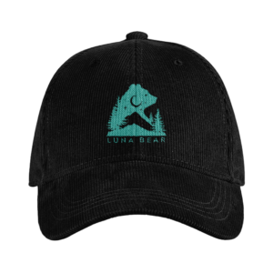 Luna Bear Adventure Cap – Black & Turquoise