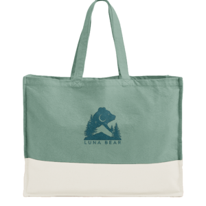 Luna Bear Everyday Adventure Bag – Sage Green & Natural
