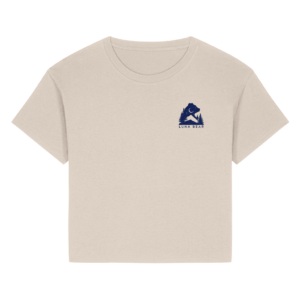 Luna Bear Coastal Tee – Cream & Midnight Tide